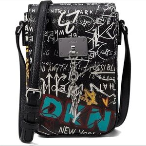 DKNY North South Cleo Graffiti Crossbody Phone Bag NWOT